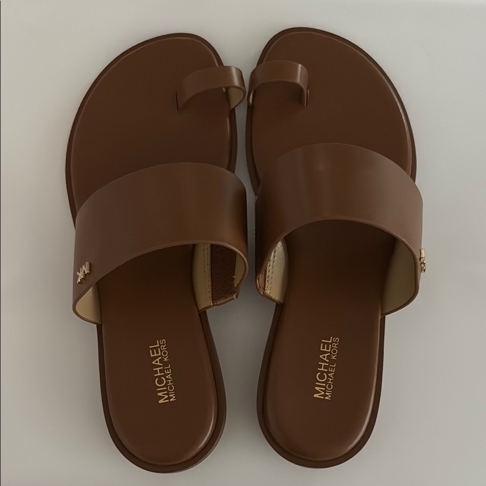 Michael Kors Brown Slide Sandals